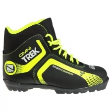 Ботинки лыжные TREK Omni 1 NNN ИК, цвет чёрный, лого лайм неон, размер 37